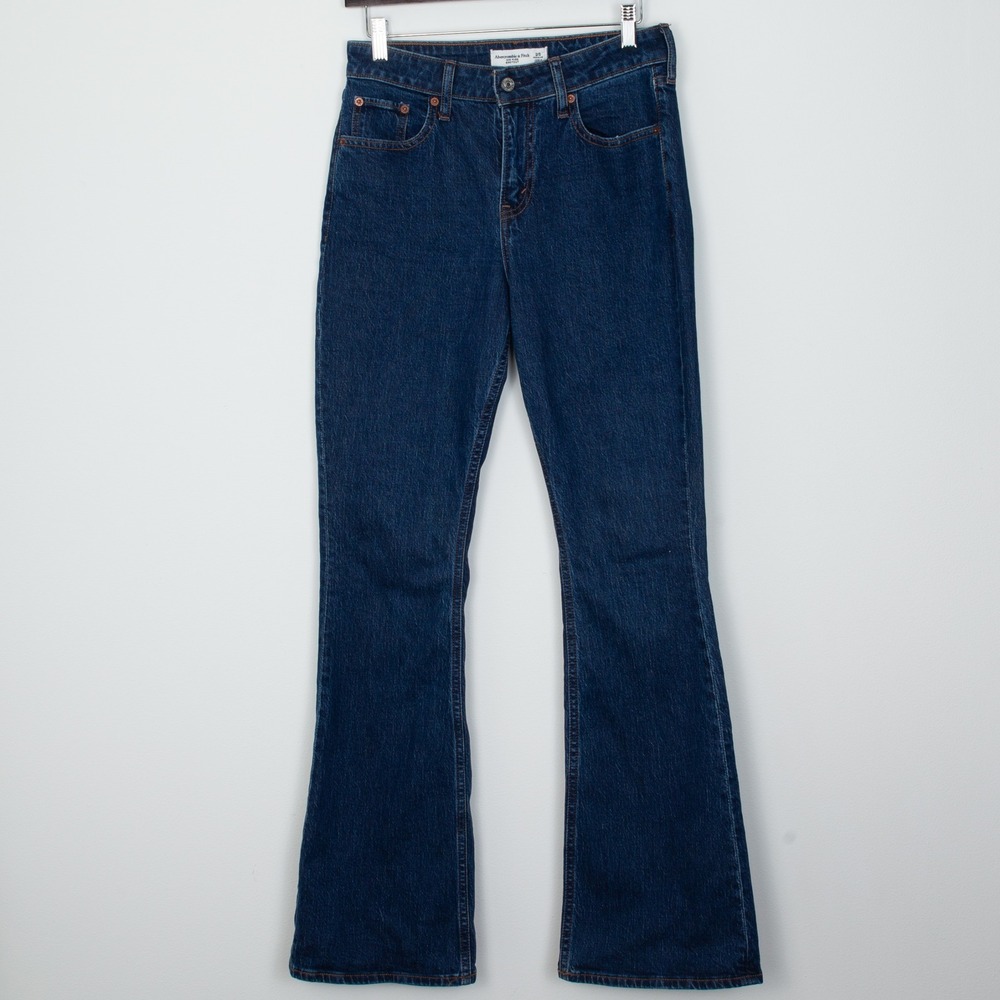 Abercrombie & Fitch Curve Love Mid Rise Bootcut Jeans Dark Wash Size 25‎ Regular